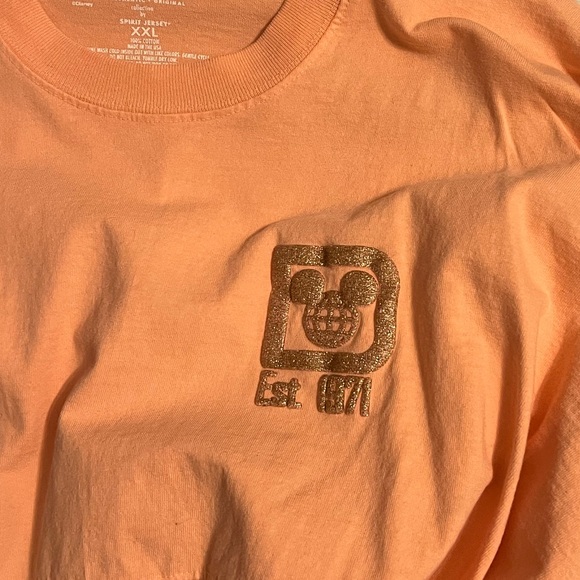 Walt Disney World Spirit Jersey XXL Peachy Pink with Rose Gold Glitter Letters! - Picture 5 of 7